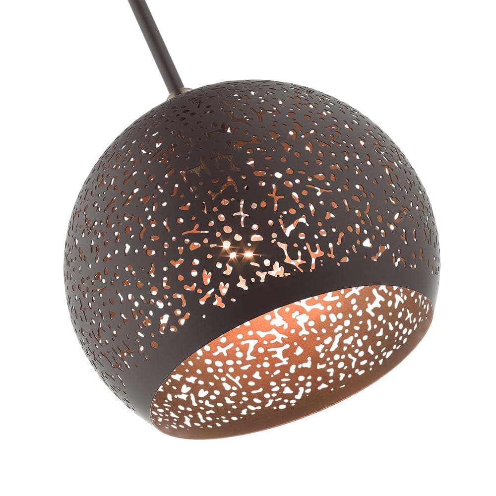 Bronze and Antique Brass 1-Light Globe Pendant