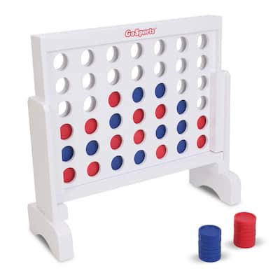 1 ft. Width Solid Wood 4 in a Row Game with Carrying Case
