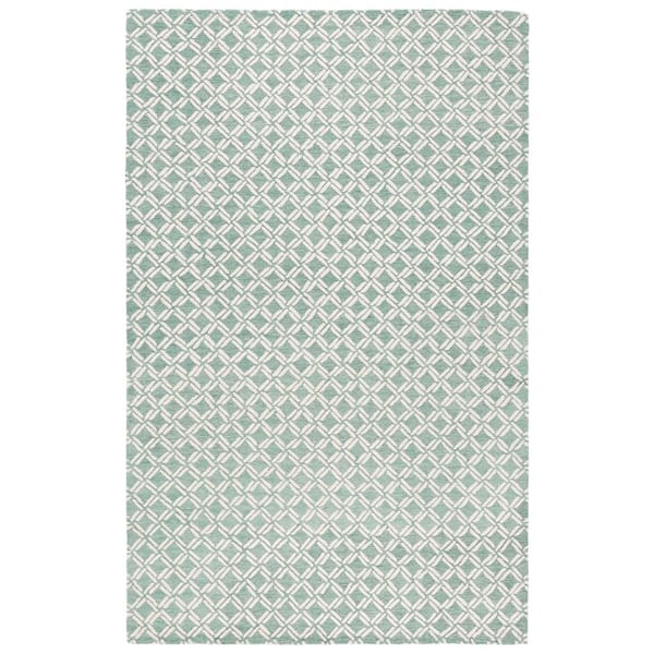 Genre 5 ft. x 8 ft. Green/Ivory Diamond Geometric Area Rug