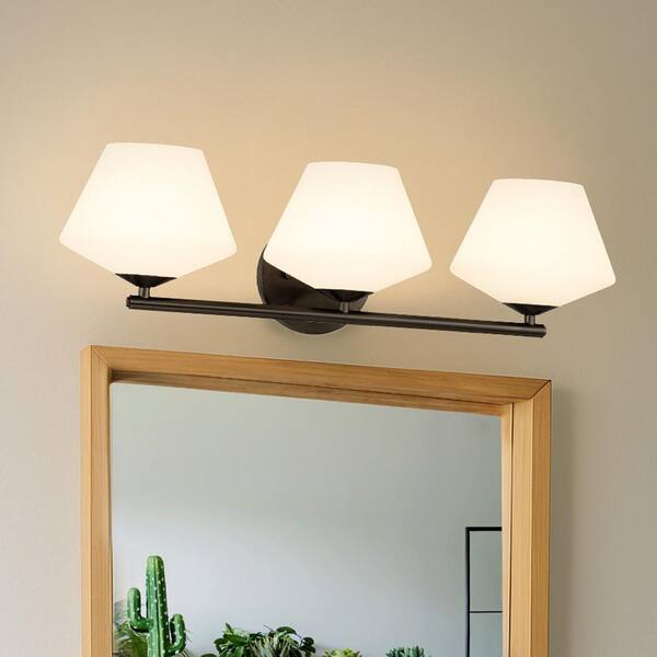 Hunter Fan Company - Hunter Celestial Valley 24.25 in. 3 Light Matte Black Vanity Light
