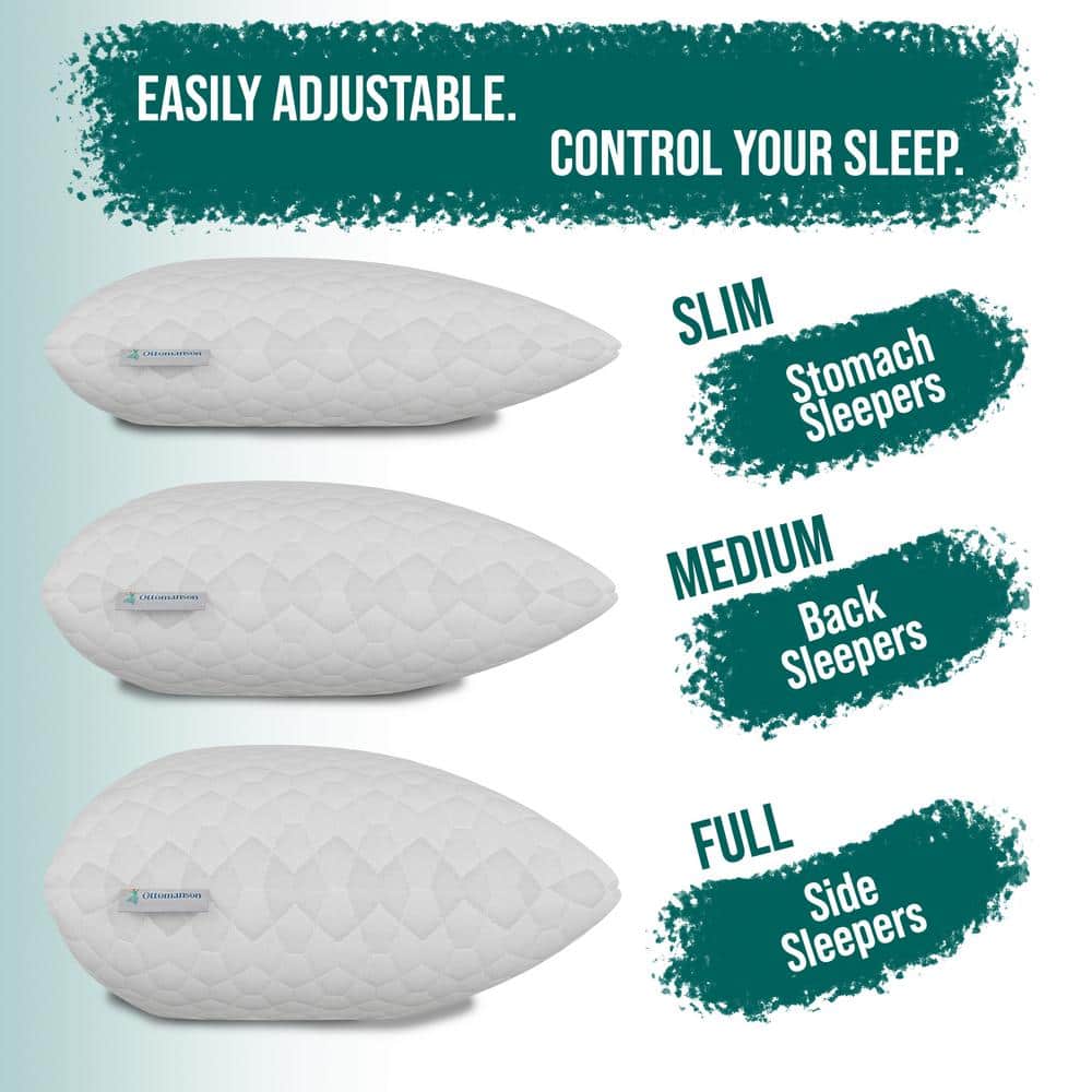 Ottomanson Queen Memory Foam Pillow with Microfiber Cover
