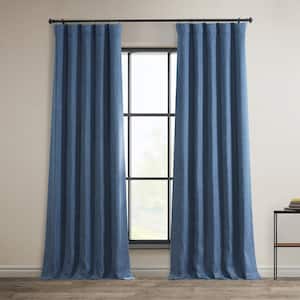 Denim Solid Rod Pocket Room Darkening Curtain - 50 in. W x 108 in. L (1 Panel)
