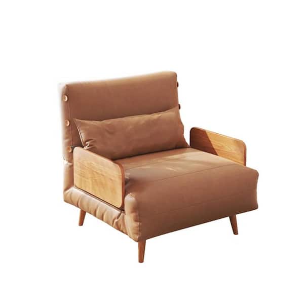 JASIWAY 29.1 in. Brown Technology Fabric Single Sleeper Twin Size Sofa Bed