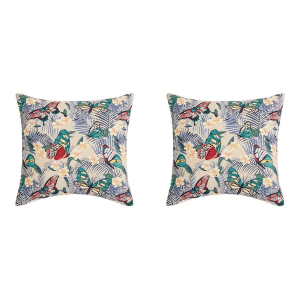 Flutter Tropic Outdoor Throw Pillow (Set of 2)