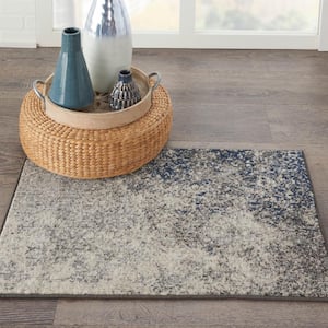Passion Charcoal Ivory doormat 2 ft. x 3 ft. Abstract Contemporary Kitchen Area Rug