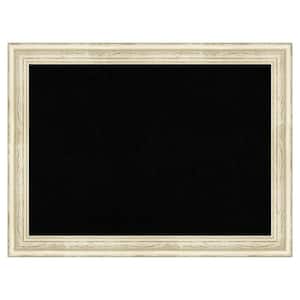 Country Whitewash Wood Framed Black Corkboard 32 in. W. x 24 in. Bulletin Board Memo Board