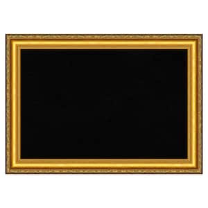 Colonial Embossed Gold Wood Framed Black Corkboard 28 in. x 20 in. Bulletin Board Memo Board