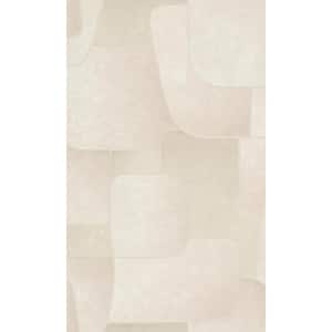 Light Beige Non-Pasted Bold Abstract Geometric Stripes Metallic Shelf Liner Non Woven Wallpaper Double Roll (57 sq. ft.)