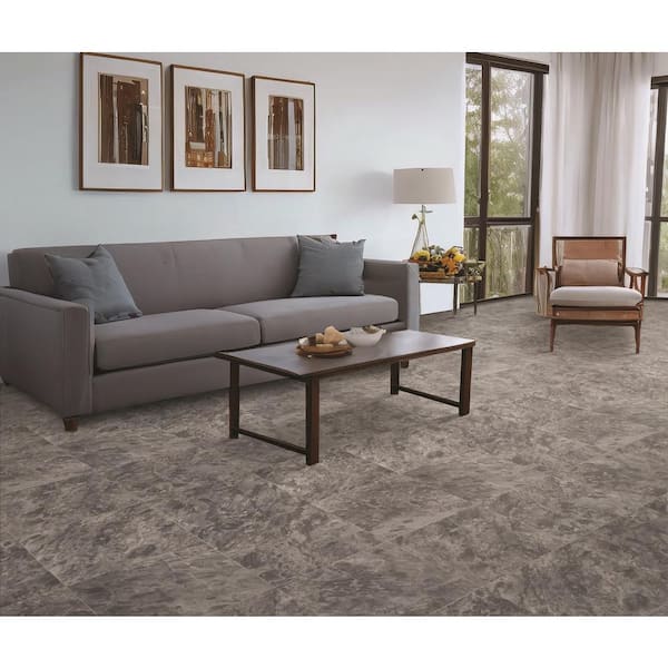 Moon Valley Tile 16 MIL 13.2 ft. W x Cut to Length Waterproof Vinyl Sheet Flooring