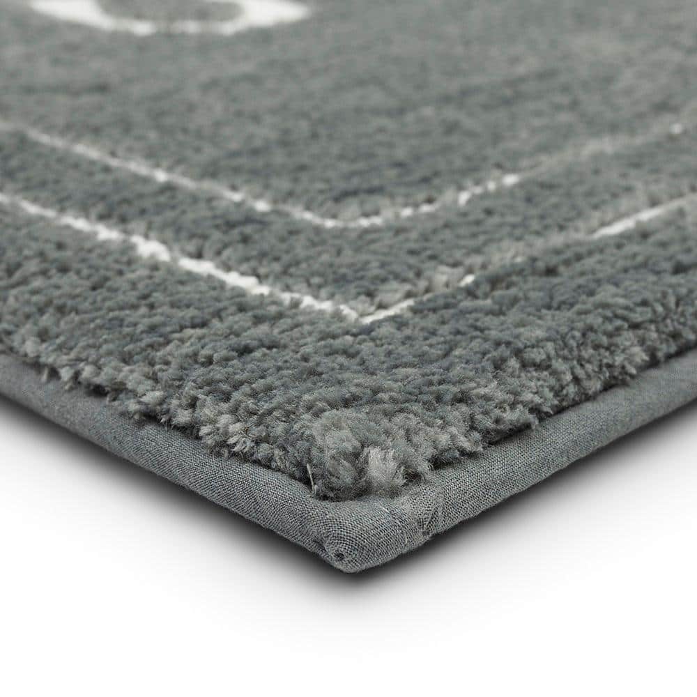Pewter Micro Denier Polyester 2' x 3' 4" Bath Rug