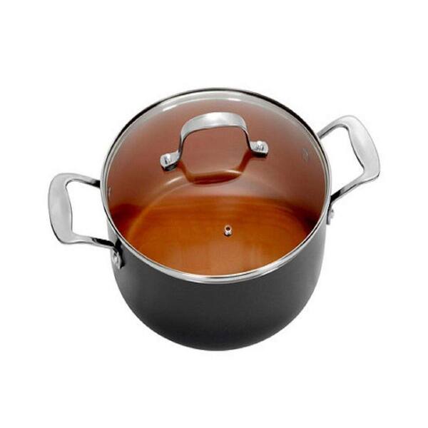 7 Qt. Aluminum Non-Stick Ti-Ceramic Stock Pot with Glass Lid 7 Qt. Aluminum Non-Stick Ti-Ceramic Stock Pot with Glass Lid