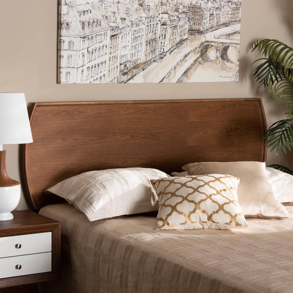 Laurien Full Walnut Wood Tufted Upholstered Headboard