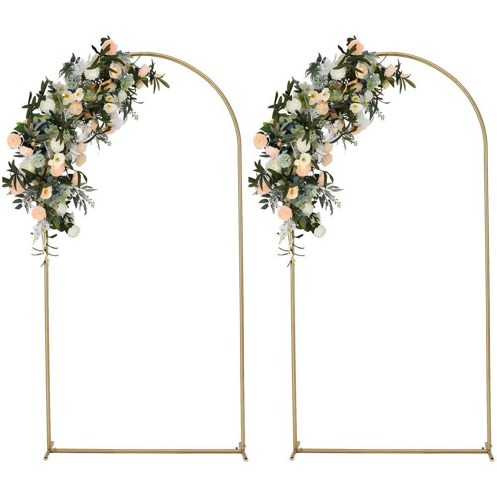 2 Pack-79.2 in. x 39.6 in. Gold Metal Wedding Arch Stand Backdrop Wedding Arch Drapes Arbor price history on PriceWatchPro
