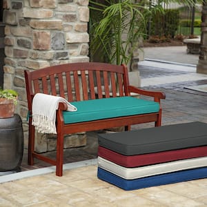 Outdoor Patio Bench Cushion ~ Orange Blue Green Stripe ~ 16.5 x 46 x 3 **NEW** 