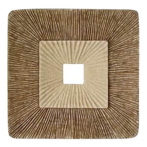 Mariana Indoor Brown Concave Square Double Layer Ribbed Wall Decor