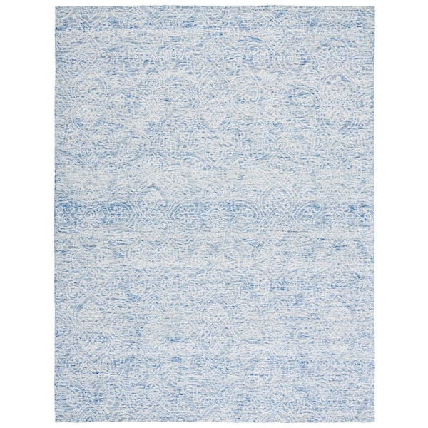 SAFAVIEH Metro Blue/Ivory 9 ft. x 12 ft. Floral Medallion Area Rug