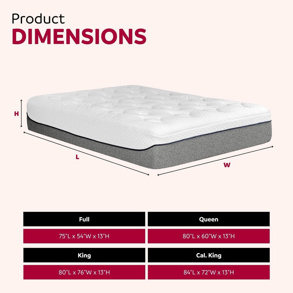 California King 13" Gel Memory Foam Mattress with Tight Top