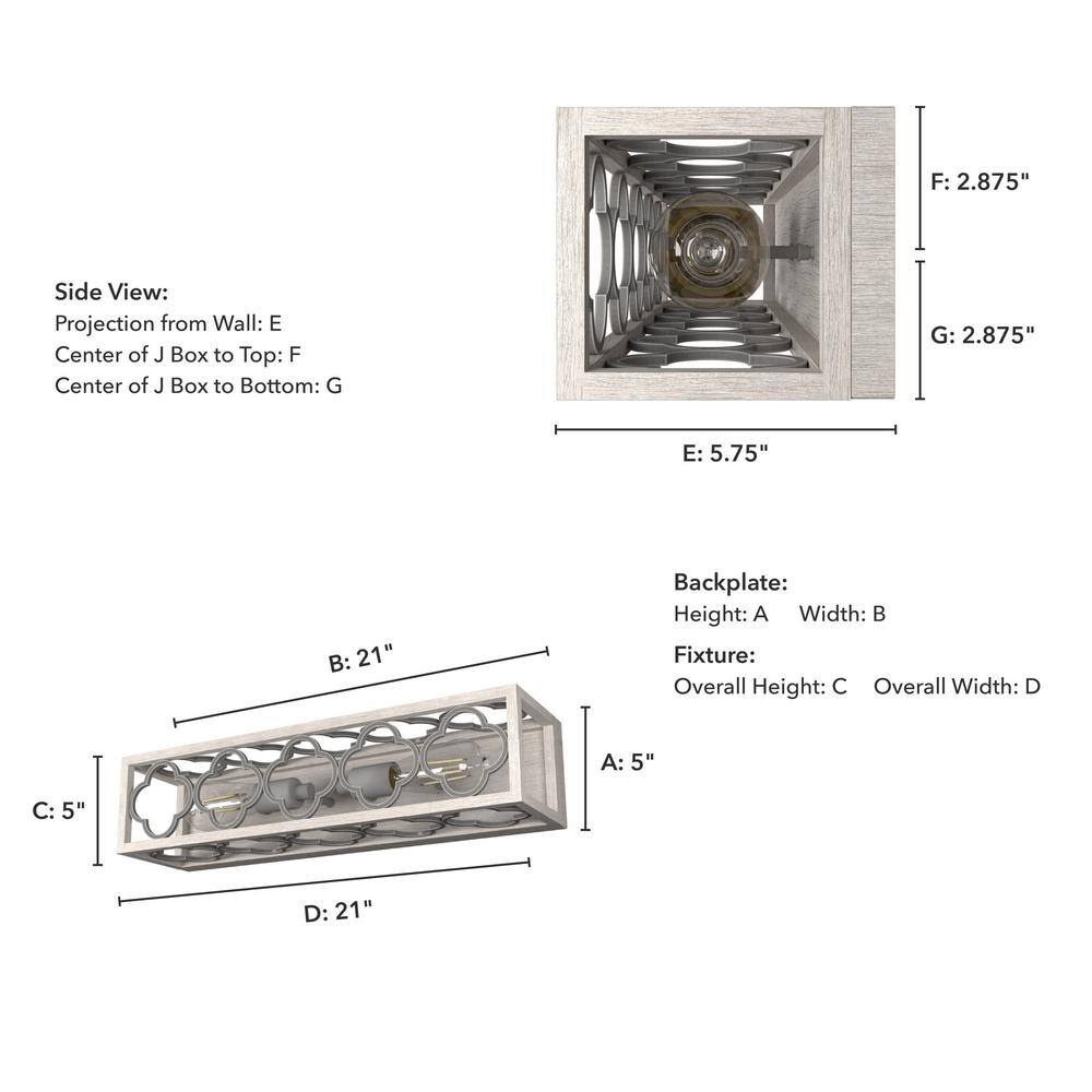 Gablecrest Quatrefoil 21" Dimmable Outdoor Wall Sconce in Distressed White