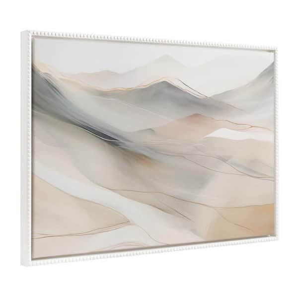Kate and Laurel Sylvie Abstract Mystic Mountain Landscape 1-Piece White Framed Canvas Art Print, 31.50 in. x 41.50 in.