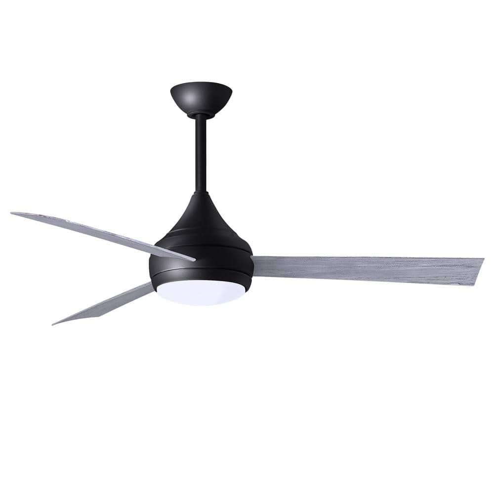 Matthews Fan Company Donaire 52 in. Integrated LED Indoor/Outdoor Black Ceiling Fan with Remote Control Included -  DA-BK-BW