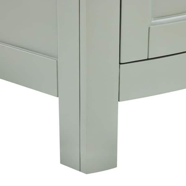 Runfine 24 in. W x 18 in. D x 34 in. Wood Gray Vanity with