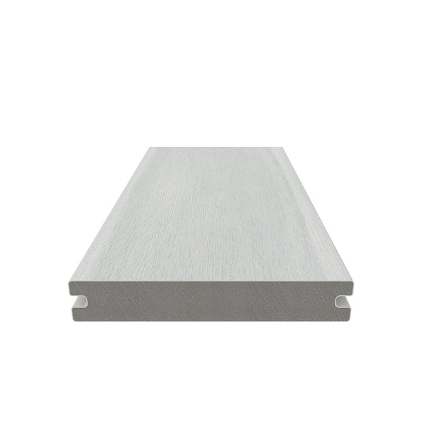 1 in. x 6 in. x 8 ft. Icelandic Smoke White Solid with Groove Composite Decking Board, UltraShield Natural Magellan