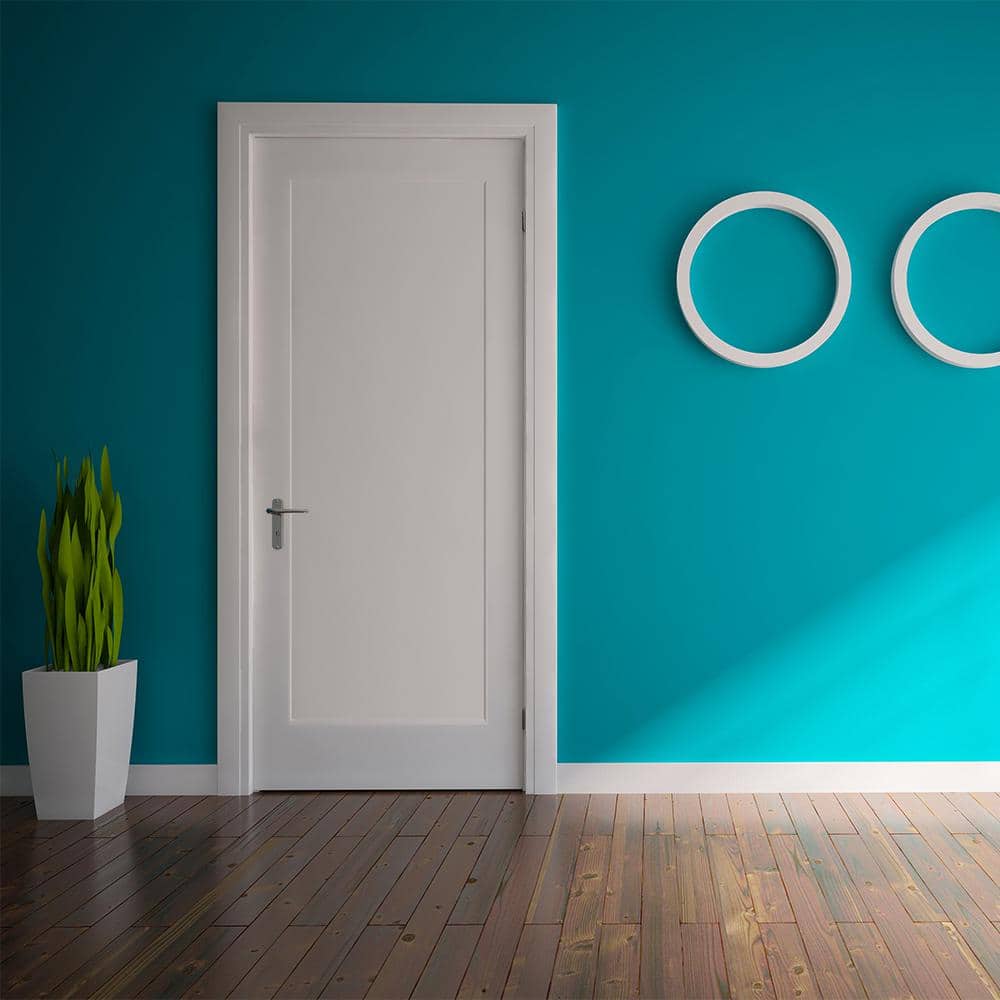 Primed White Solid Wood Core Shaker Interior Door Slab, 24" x 80"