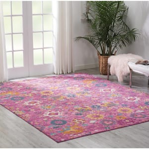 Passion Fuchsia 8 ft. x 10 ft. Floral Transitional Area Rug