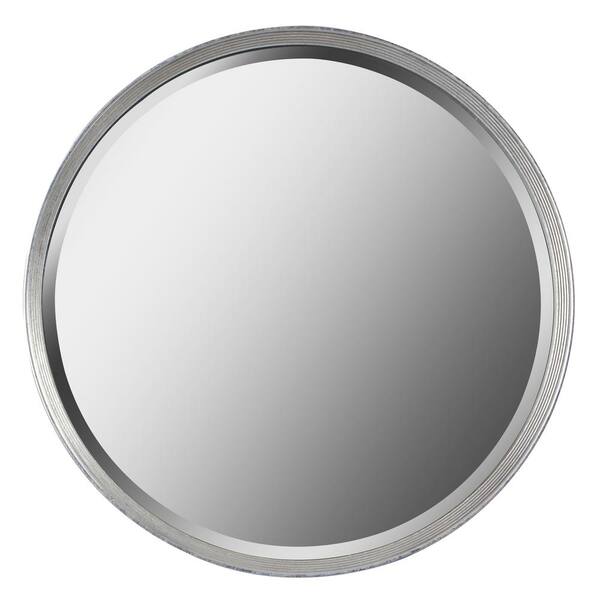 Kenroy Home Hoop 33 in. x 33 in. Silver Framed Wall Mirror