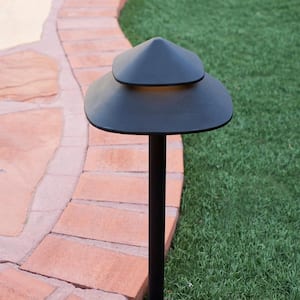 Low Voltage 90 Lumens Matte Black Outdoor Integrated LED Architectural Path Light; Weather/Water/Rust Resistant