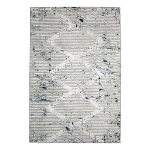 Davide 1230 Transitional Geometric Blue 3 ft. x 5 ft. Area Rug