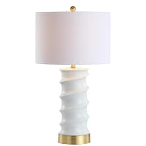 Taipei 28 in. White/Gold LED Table Lamp