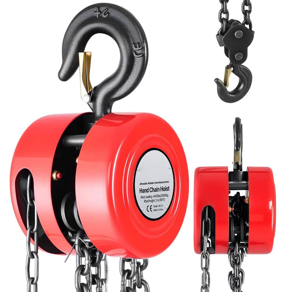 Hand Chain Hoist, 2 Ton 4400 lbs. Capacity, Manual Chain Block, 10 ft. Lift Height, Heavy Duty Pulley 2025 Update price history on PriceWatchPro