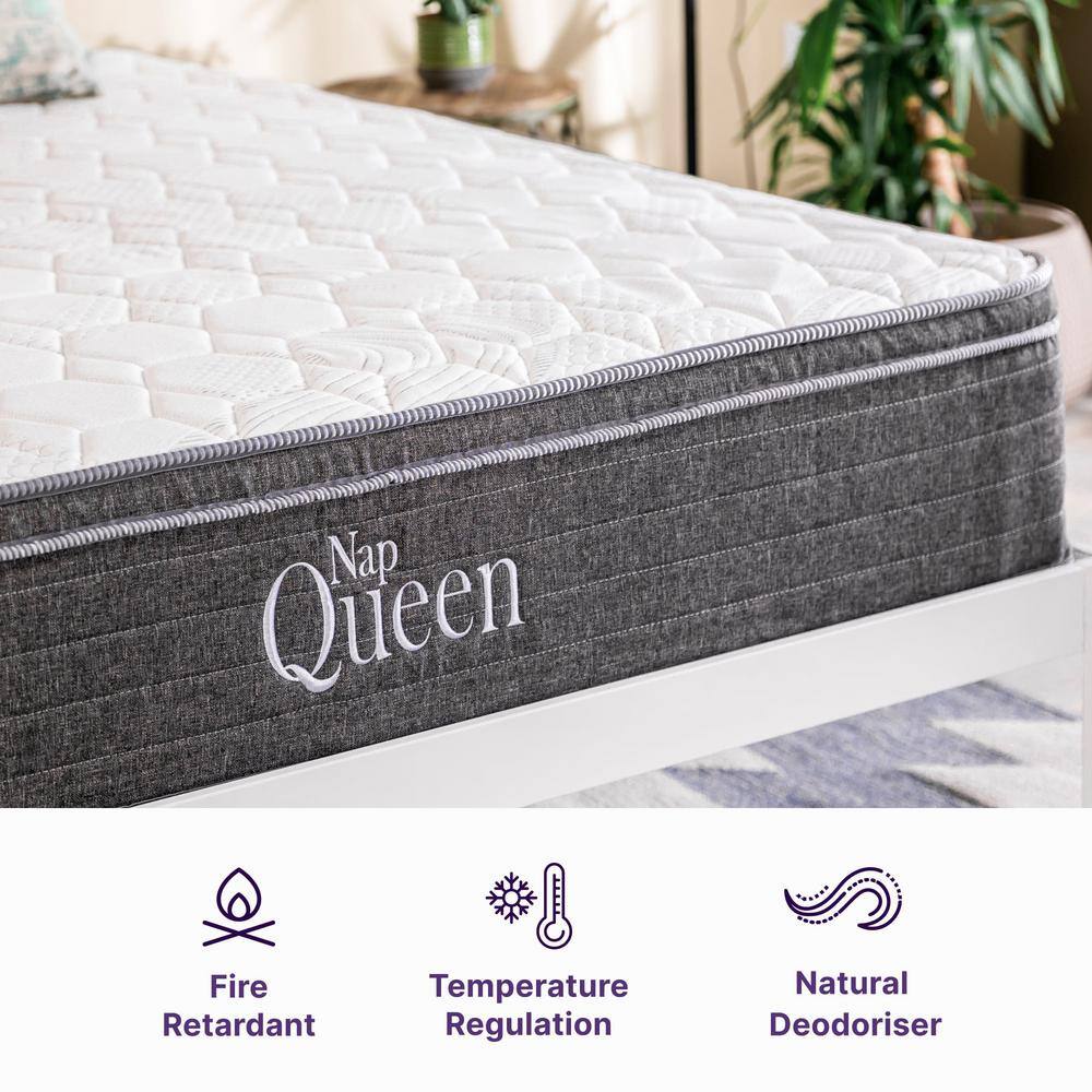 NapQueen Victoria 10" Medium Firm, Hybrid of Cooling Gel Infused Memory Foam and Pocket Spring Mattress, Twin XL