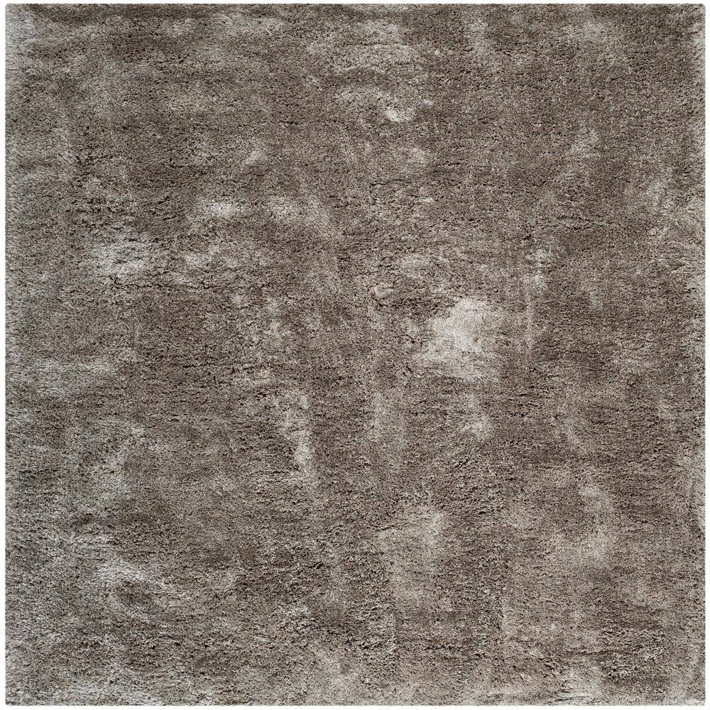 South Beach 6' x 6' Silver Synthetic Shag Rug