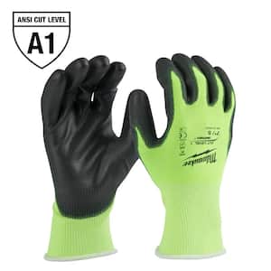 XX-Large High Visibility Level 1 Cut Resistant Polyurethane Dipped Work Gloves