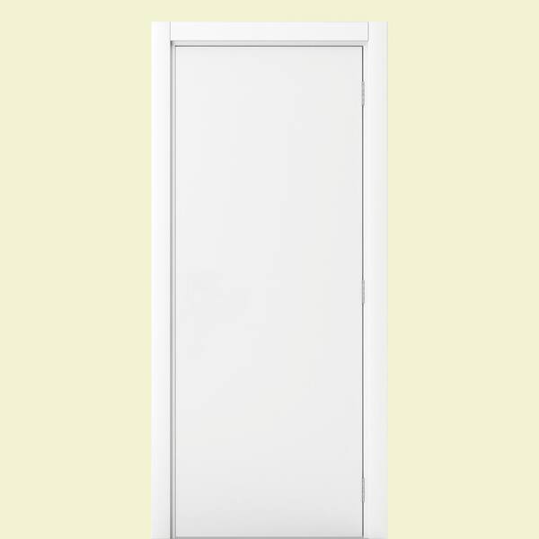 VERT 36 in. x 80 in. Modern Flat 45/90 Left-Handed White Solid Core Wood Single Prehung Interior Door