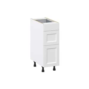 Alton Painted 12 in. W x 34.5 in. H x 24 in. D in White Shaker Assembled Base Kitchen Cabinet with 3-Drawers