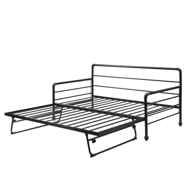 Gosalmon Black Twin Daybed With, Twin Pop Up Bed Frame