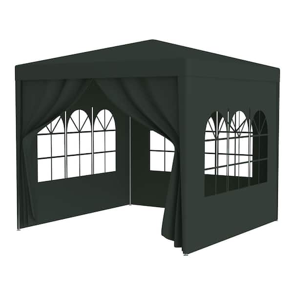 10 ft. x 10 ft. Green Outdoor Gazebo Wedding Canopy with 4 Removable Walls