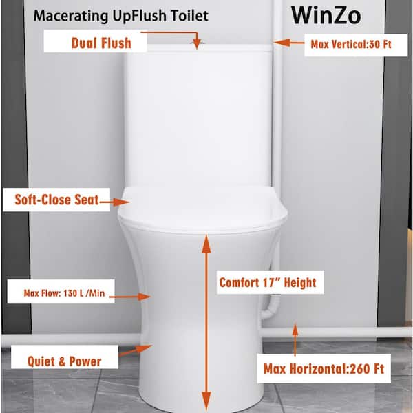 Yingze Rear Outlet 2-Piece 1.1/1.6 GPF Dual Flush Round Toilet in
