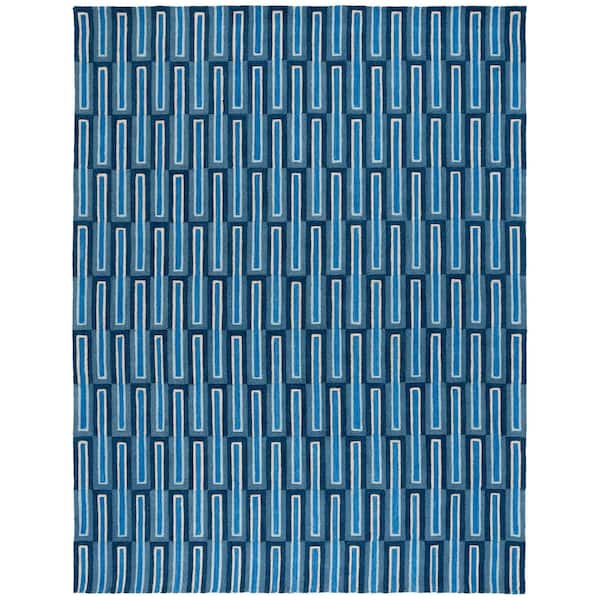 SAFAVIEH Genre 8 ft. x 10 ft. Blue/Ivory Rectangle Geometric Area Rug