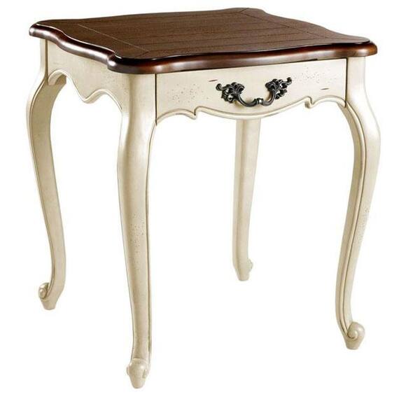 Unbranded Provence Cream and Chestnut End Table