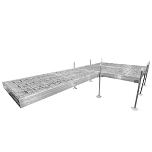 16 ft. Platform Boat Dock System with Aluminum Frame and Thermoformed Terrazzo Decking