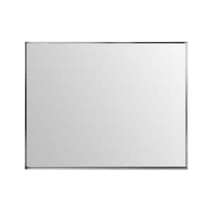 40 in. W. x 30 in. H Rectangular Metal Framed Wall Mounted Bathroom Vanity Mirror in Silver