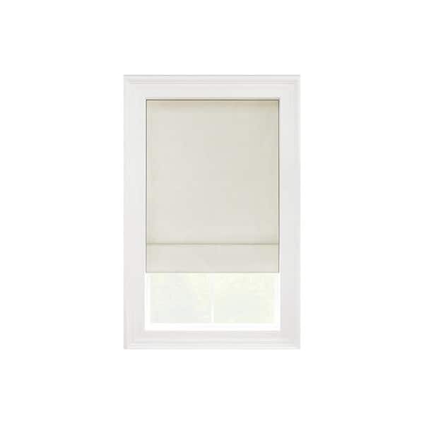 Eclipse Drew Ivory Cordless 100% Blackout Polyester Roman Shade 23 in. W x 64 in. L