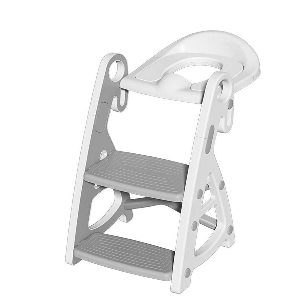 1.5 ft. Reach Potty Training Seat Toddler Step Stool Ultimate Stability Adjustable Step Seat Height for Boys Girls Grey price history on PriceWatchPro