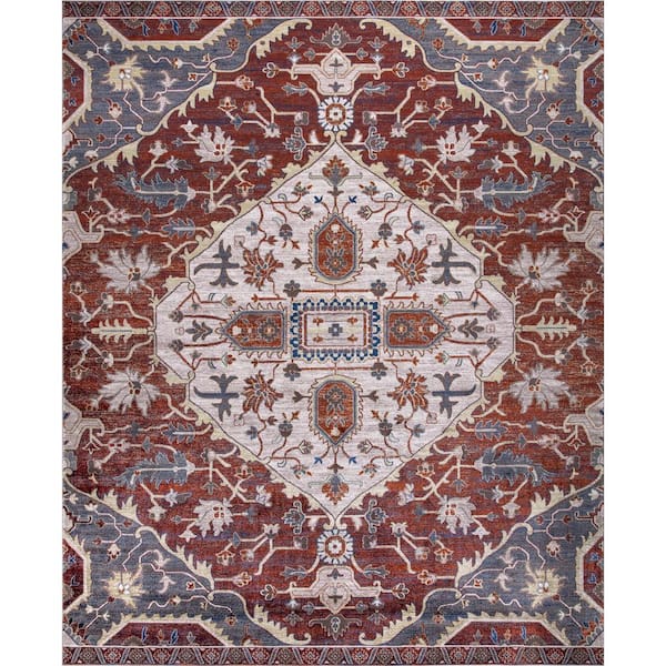 Home Decorators Collection Talya Red 5 ft. x 7 ft. Medallion Area Rug