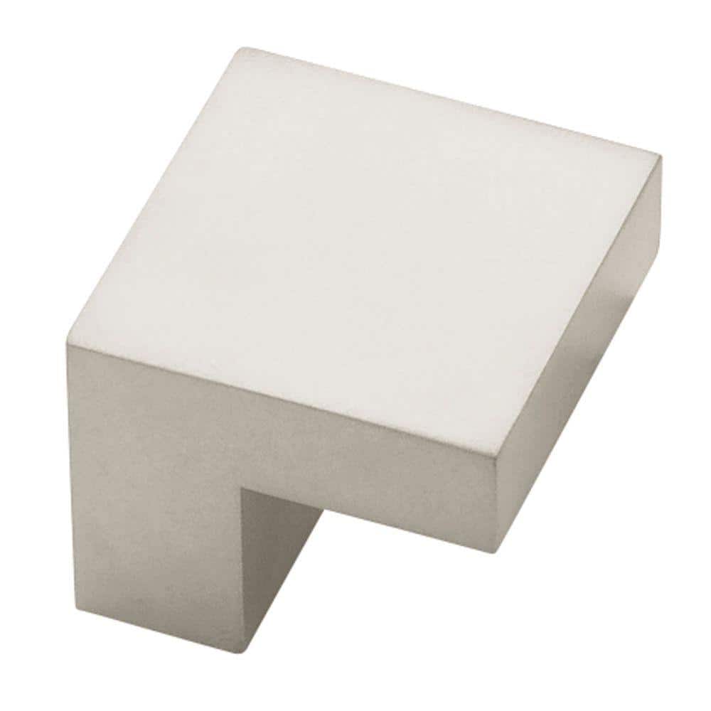 Plaza 5/8 in. (16mm) Pearl Nickel 1 in. Wide Square Cabinet Knob