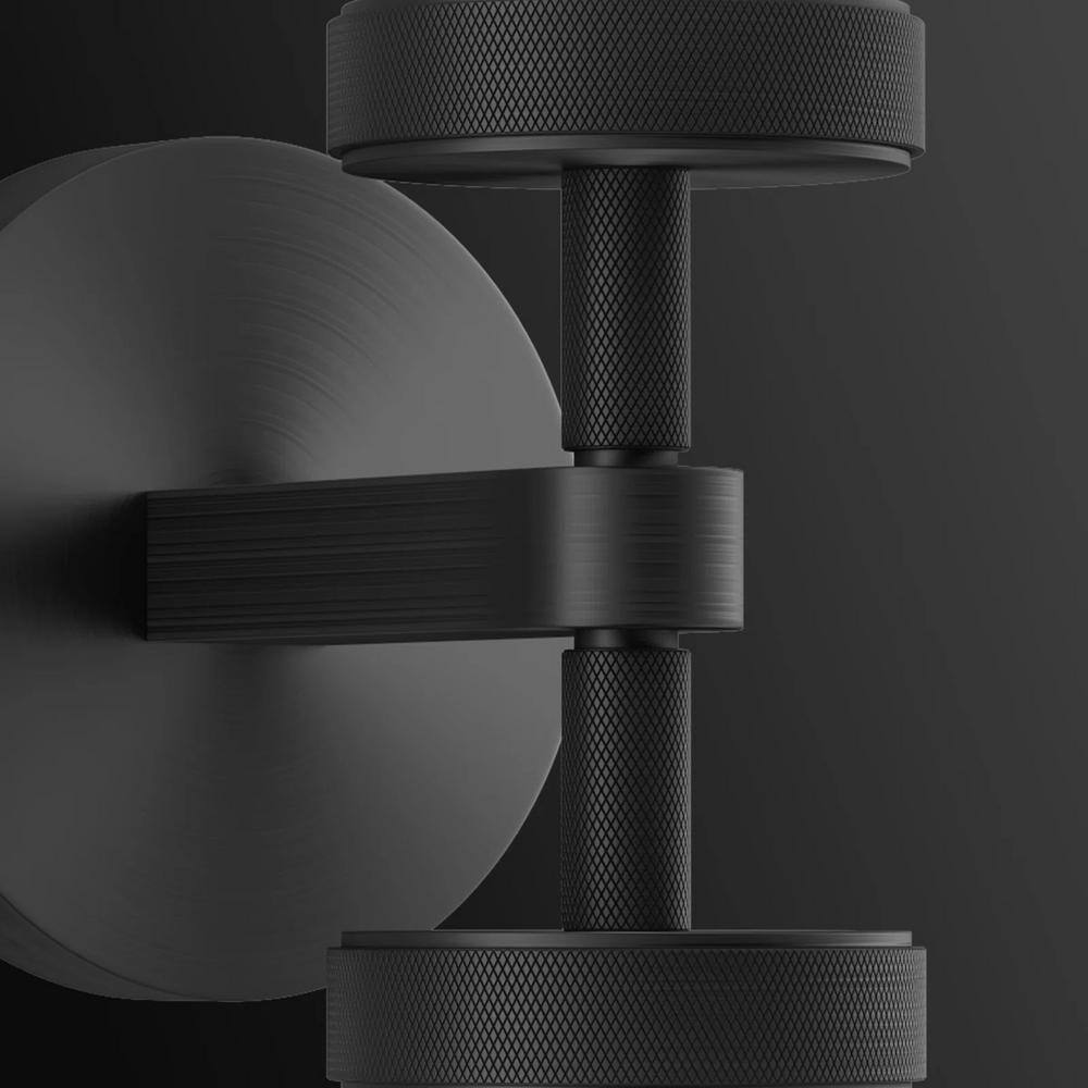 Modern Black 30" Double Glass Tube Wall Sconce